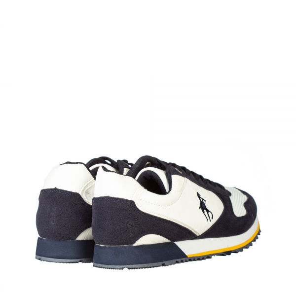 Мъжки спортни обувки Gionopol бели със синьо, 4 - Kalapod.bg
